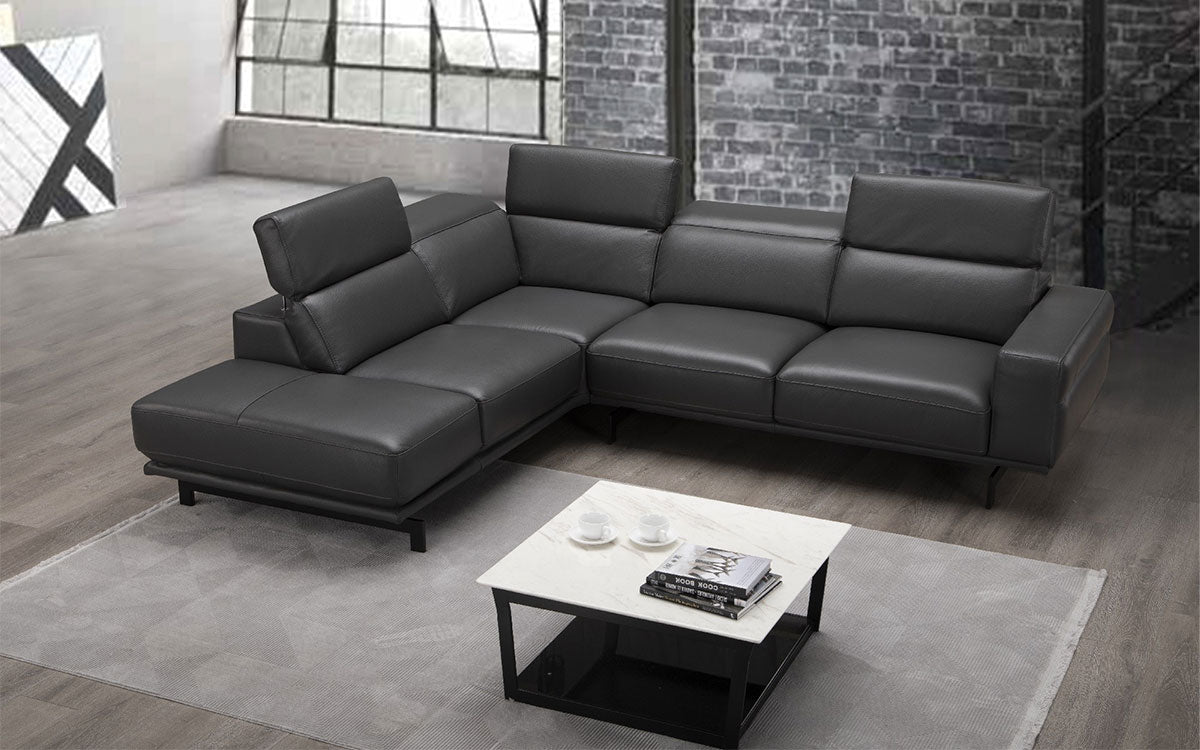 J and M Furniture Couches & Sofa Davenport Modern Sectional in Slate Grey | J&M Furniture