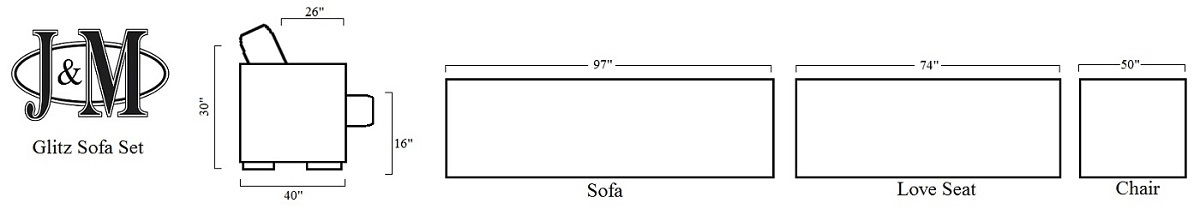 J and M Furniture Couches & Sofa Glitz Fabric Sofa Collection in Purple | J&M Furniture