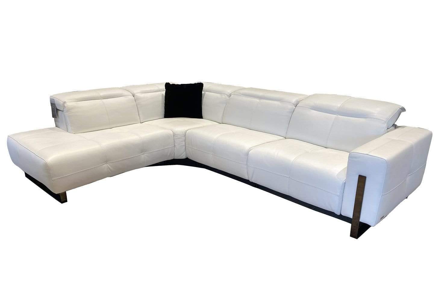 J and M Furniture Couches & Sofa Left Hand Facing Chaise Plaza Sectional in White | J&M Furniture