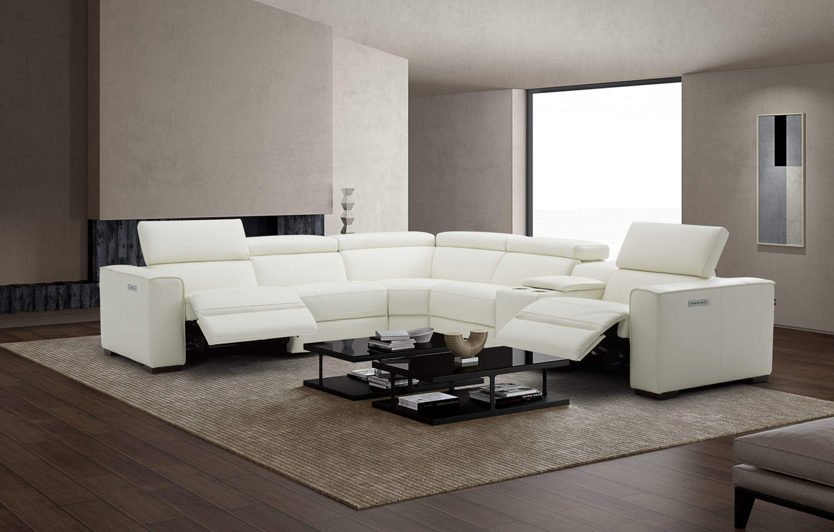 Picasso Motion Sectional in White | J&M Furniture