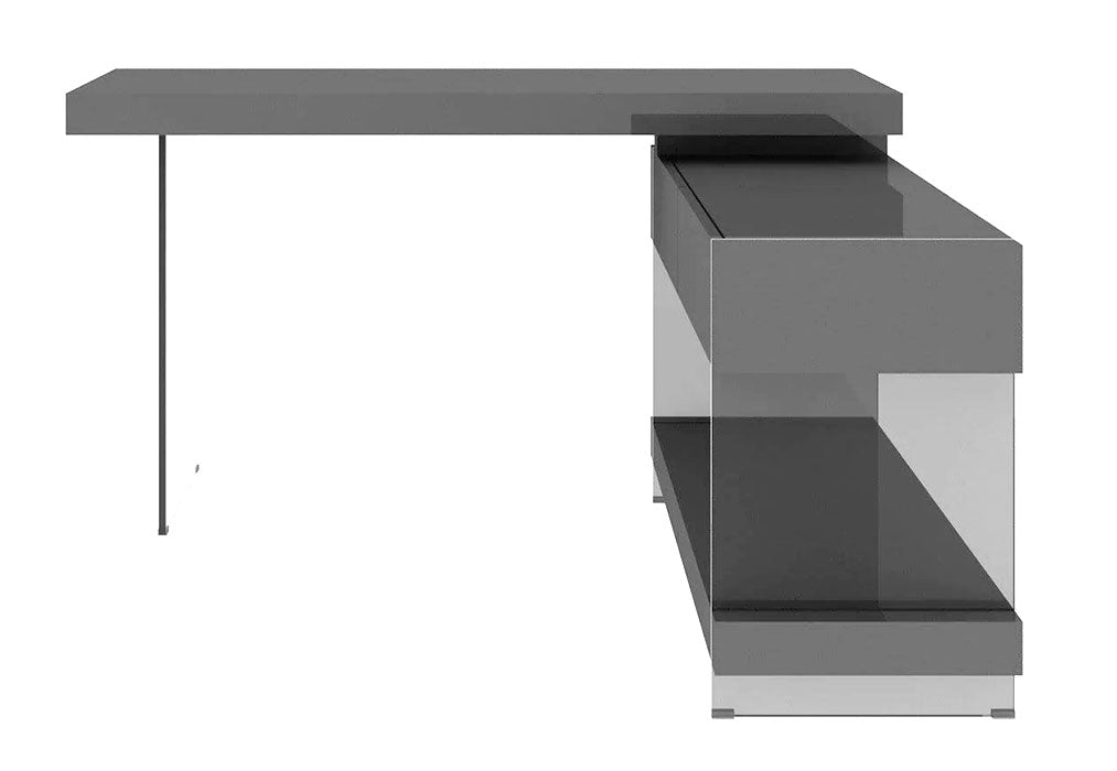 J and M Furniture Desk Grey Cloud Modern Desk in High Gloss | J&M Furniture