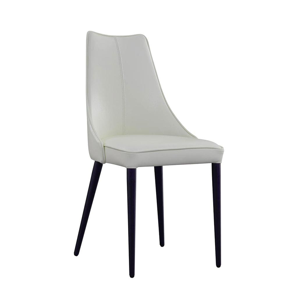 J and M Furniture Dining Chair Milano Leather Dining Chair in Off White (Pair)