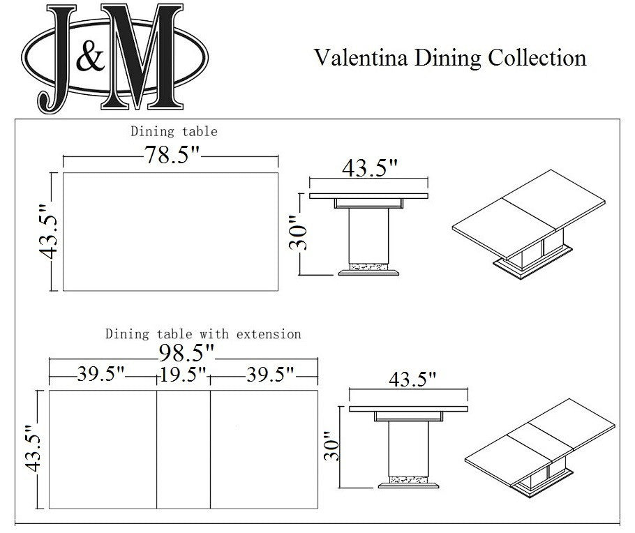 J and M Furniture Dining Sets Valentina Modern Dining Table | J&M Furniture