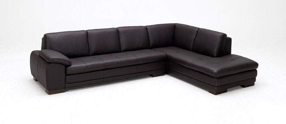 J and M Furniture Living Room 625 Italian Leather Sectional Grey | J&M Furniture