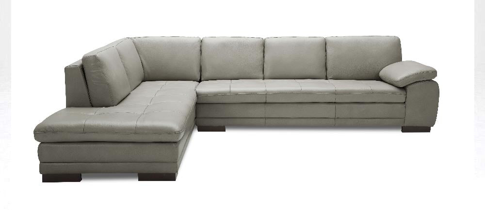 J and M Furniture Living Room Grey / Left Hand Facing / No Thanks 625 Italian Leather Sectional Grey | J&M Furniture