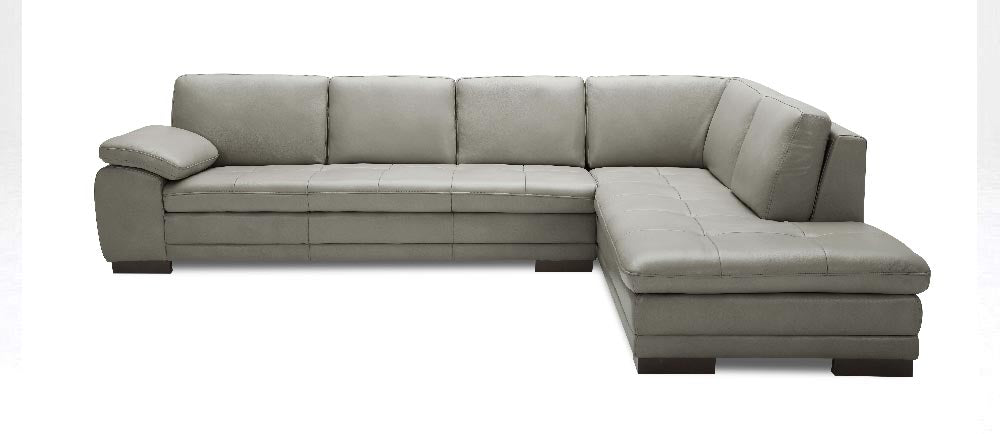 J and M Furniture Living Room Grey / Right Hand Facing / No Thanks 625 Italian Leather Sectional Grey | J&M Furniture