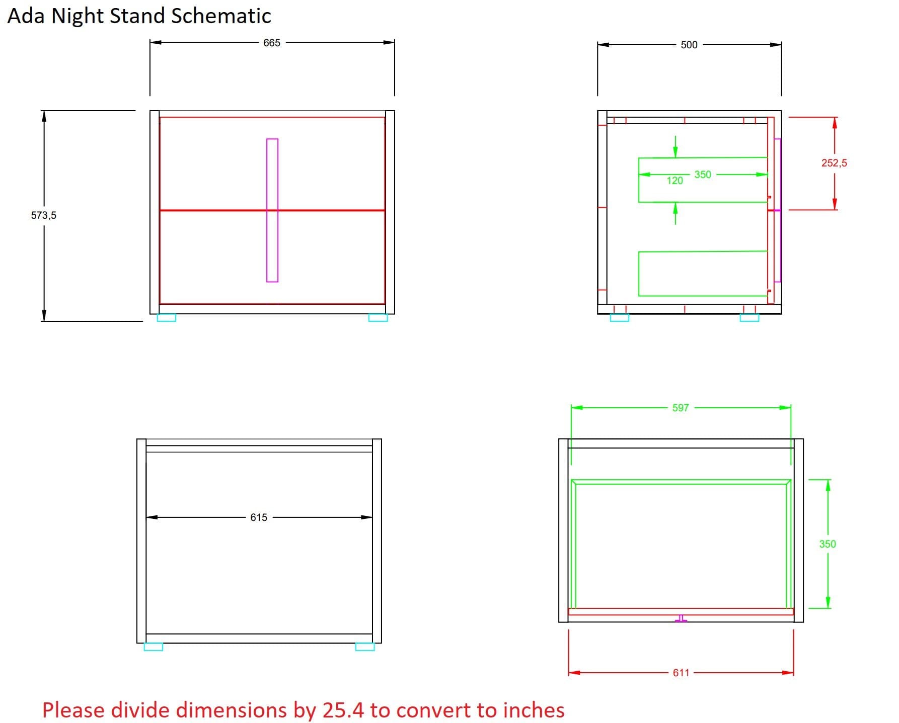 J and M Furniture Nightstands Ada Nightstand