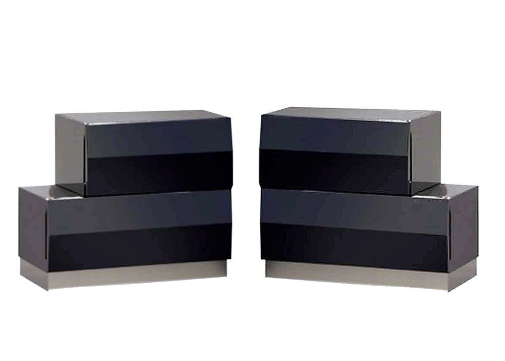 J and M Furniture Nightstands Add Left & Right Nightstands Milan Nightstand in Black