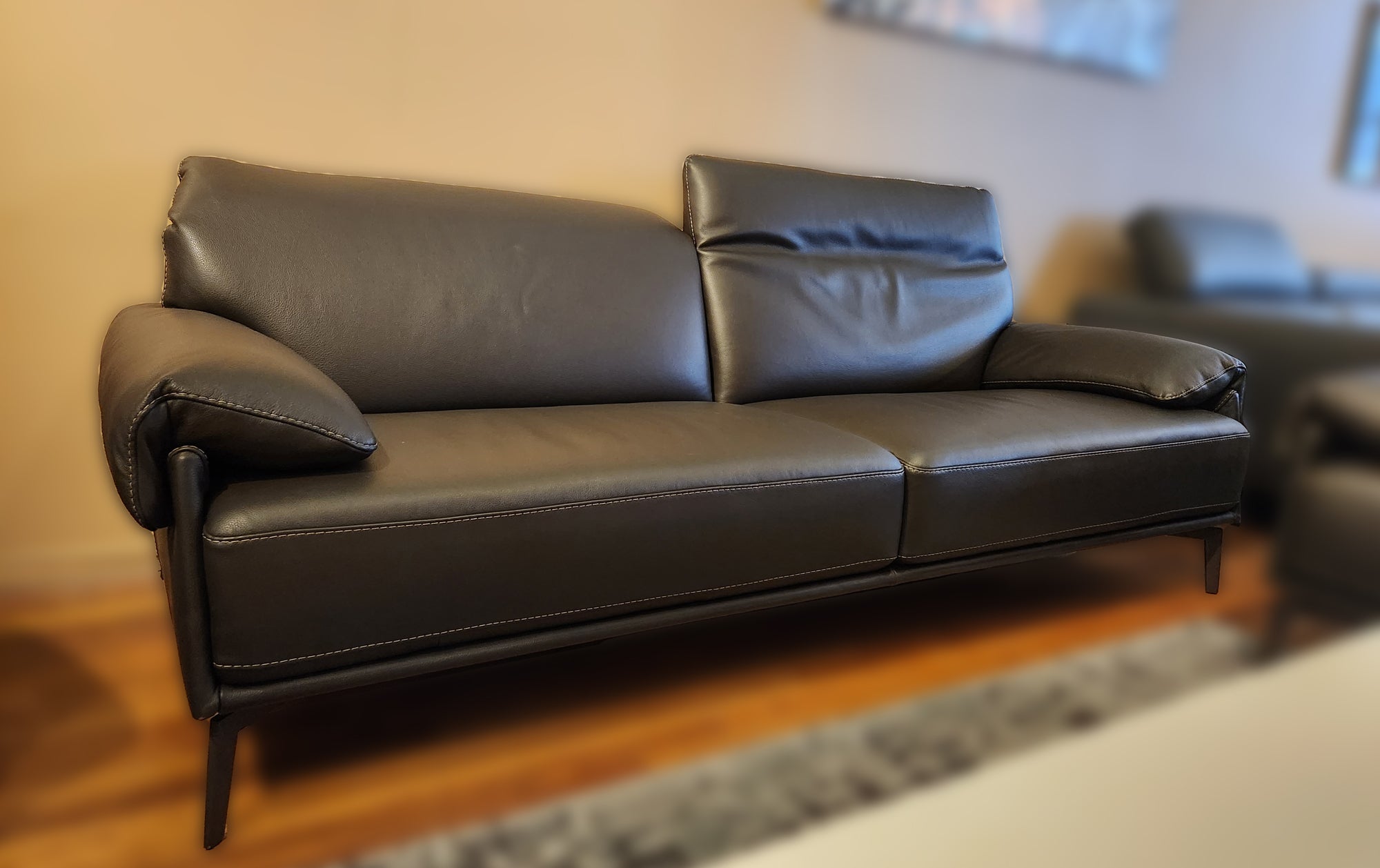 Norma Leather Sofa in Walnut - Open Box - Canal Furniture