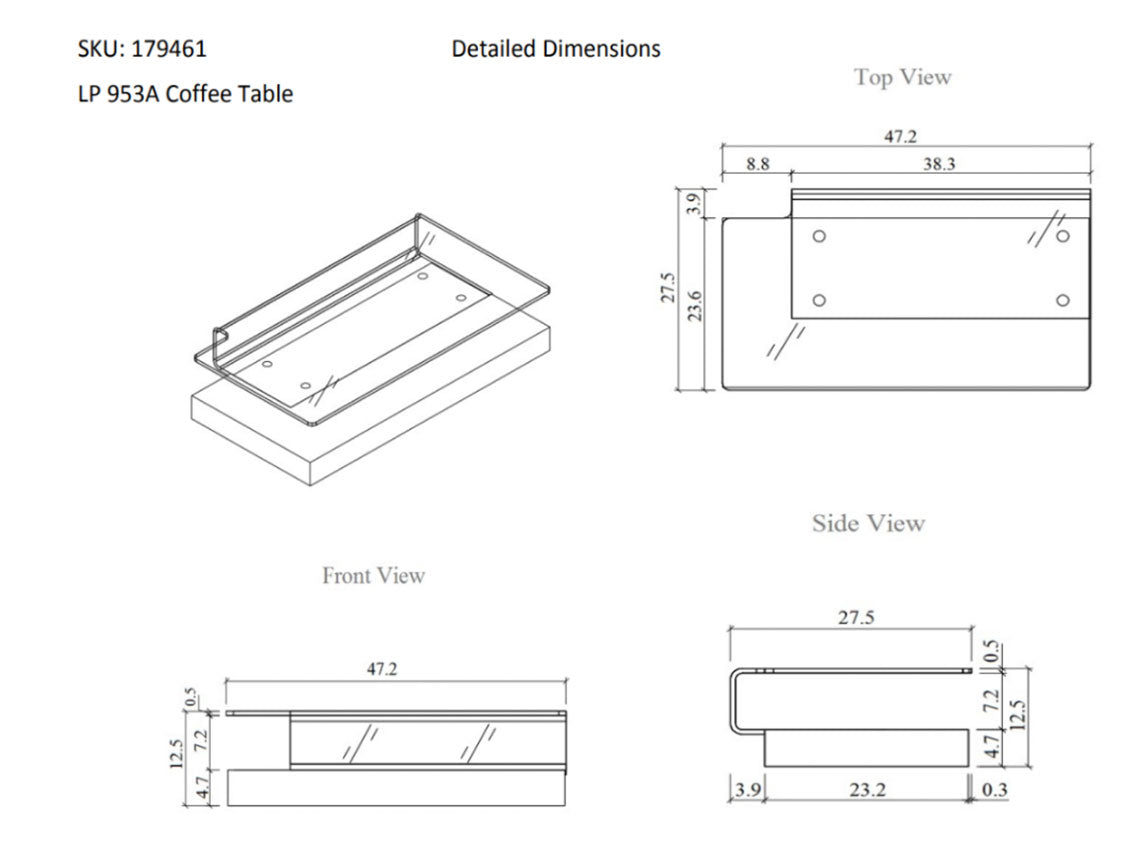 Modern Coffee Table 953A | J&M Furniture