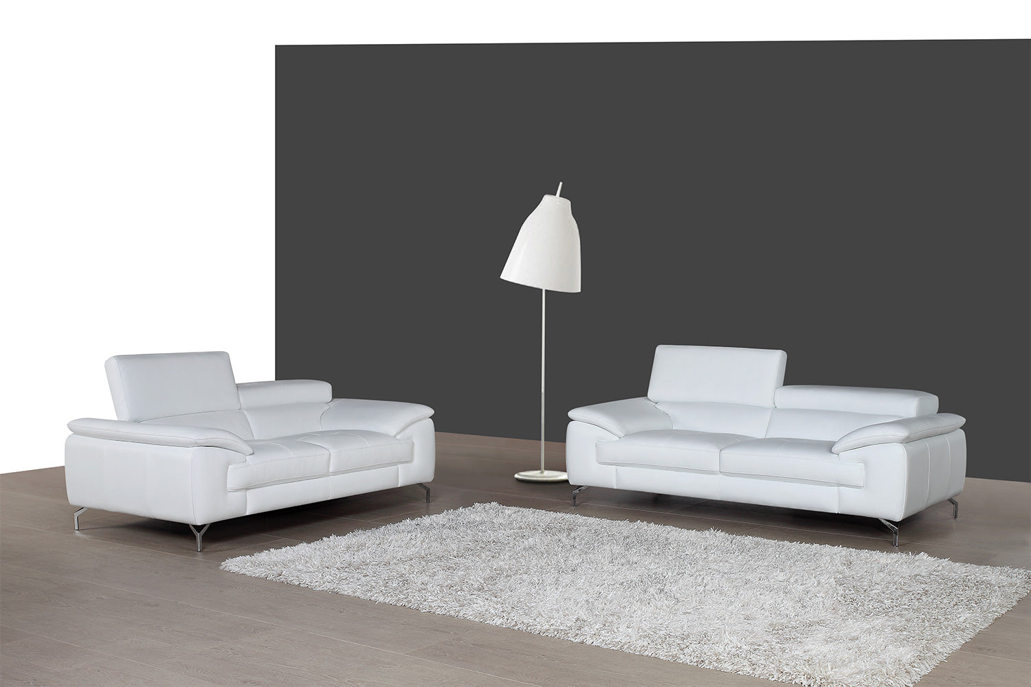 A973 Italian Leather Sofa Collection in White | J&M Furniture