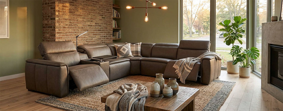 Zen Reclining Sectional & Storage Ottoman | J&M Furniture