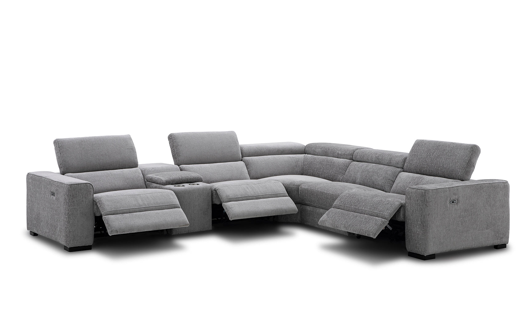 Picasso Motion Fabric Sectional in Light Grey | J&M Furniture