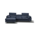 A973b Premium Leather Mini Sectional in Blue | J&M Furniture