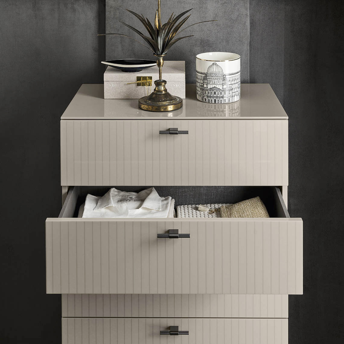 white claire modern drawer dresser Claire Modern 5-Drawer Chest