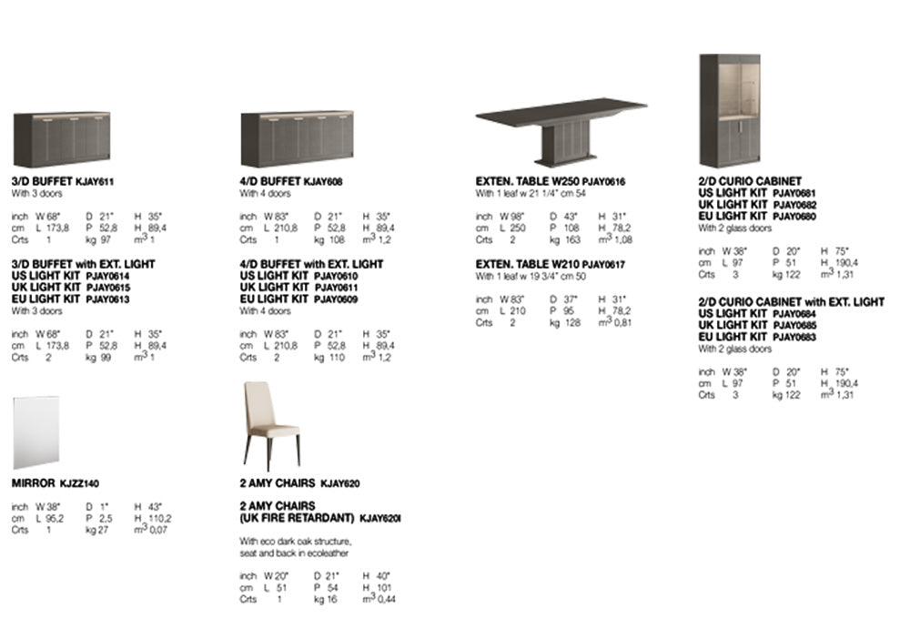 Alf Italia Curio Amy 2 Door Curio Cabinet