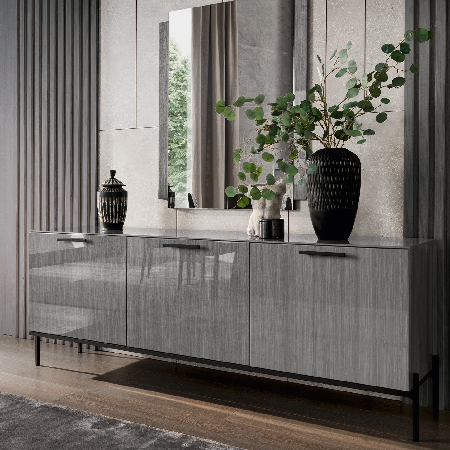 Alf Italia Mirror Novecento Mirror in Silverwood