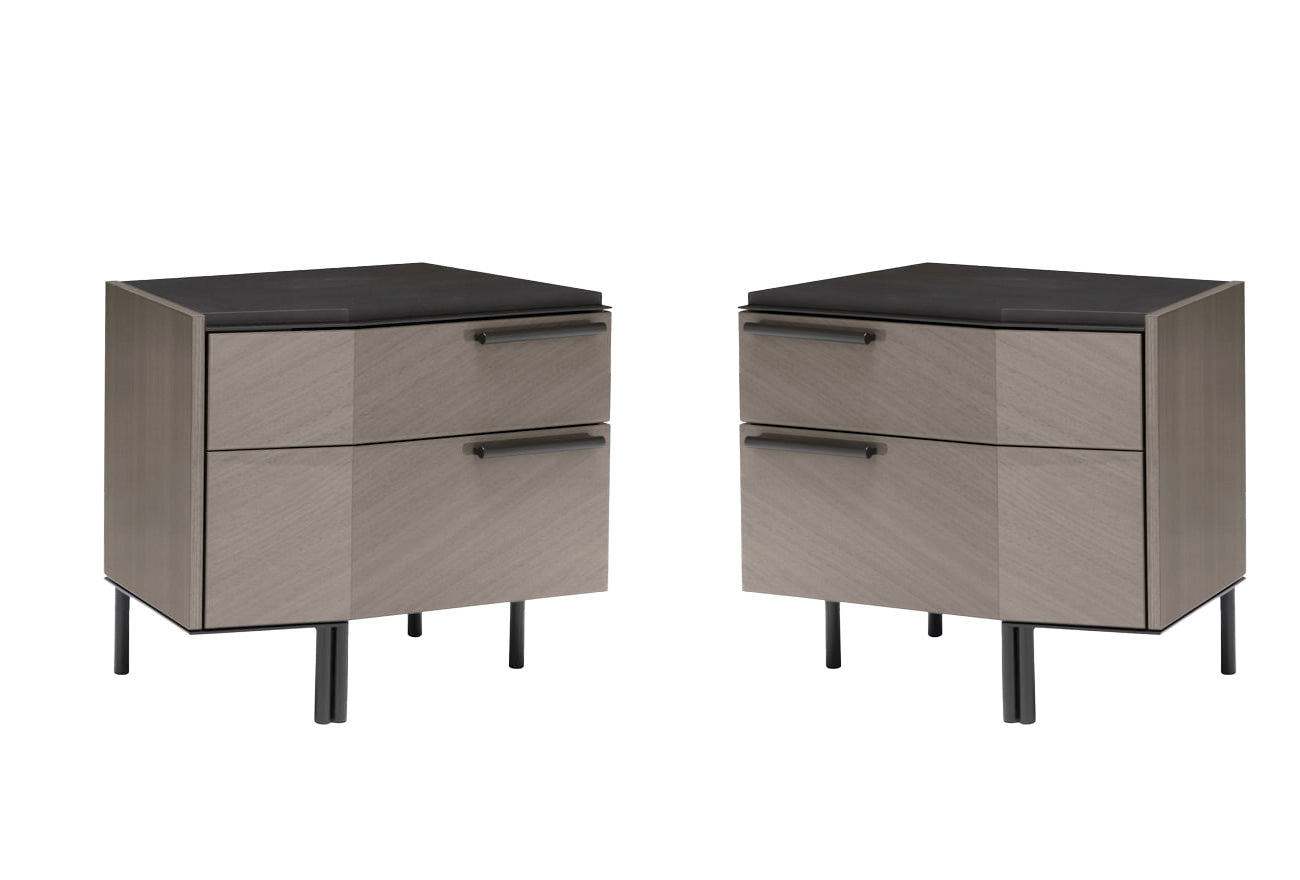 Alf Italia Nightstands Left & Right Nightstands Olimpia 2 Drawer Nightstand