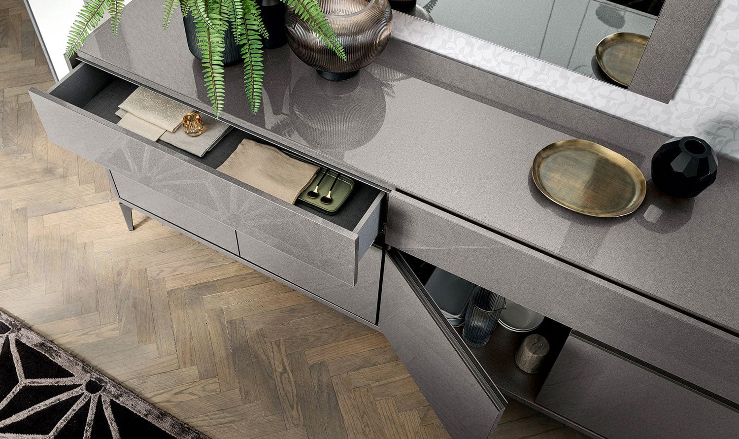 Alf Italia Sideboards & Buffet Graphite Large Buffet - 81"