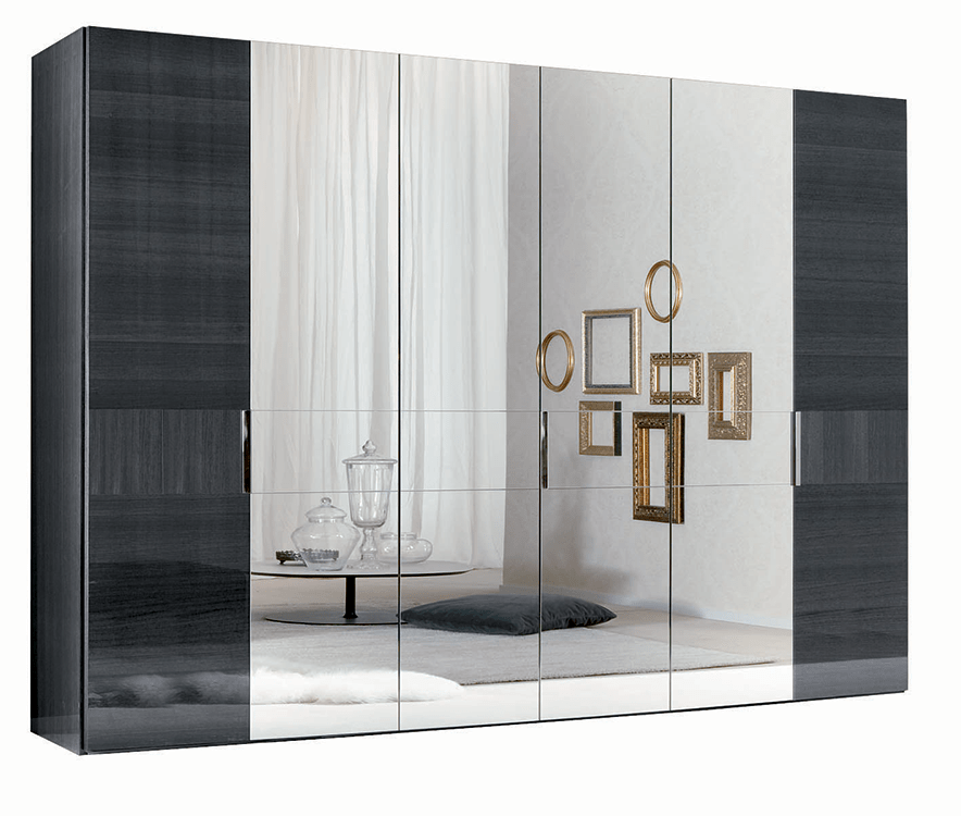 Alf Italia Wardrobe 6D Swinging Wardrobe w/ Mirror Montecarlo Short Swinging Wardrobe (89")