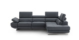 Annalaise Recliner Leather Sectional in Blue Grey | J&M Furniture