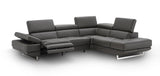Annalaise Recliner Leather Sectional in Dark Grey | J&M Furniture