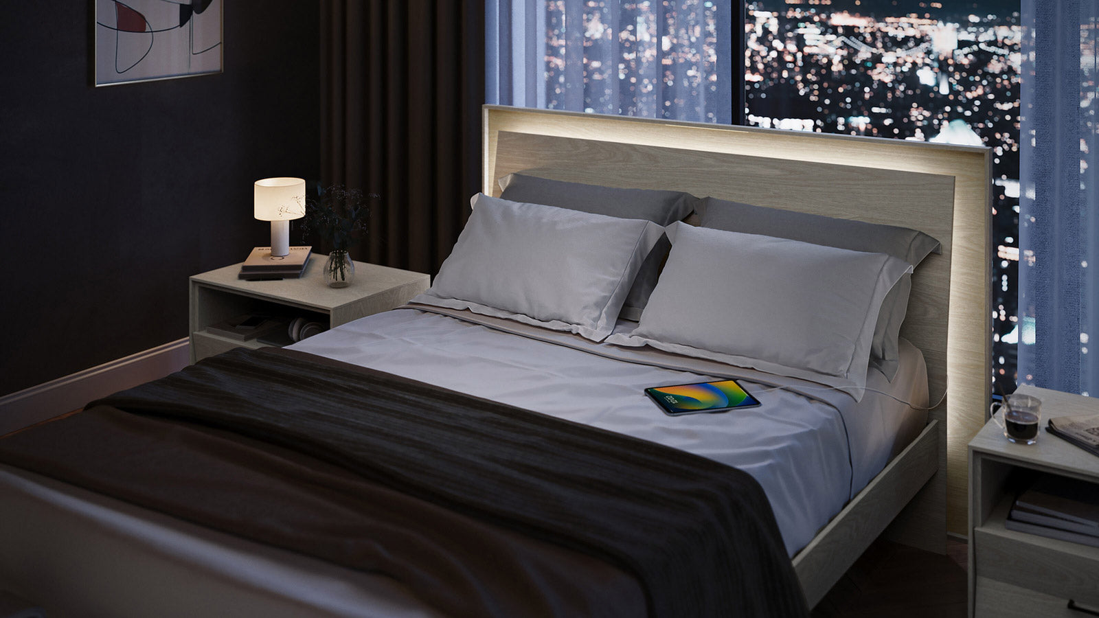 BDI Bed Kava Bed in Washed Oak | BDI