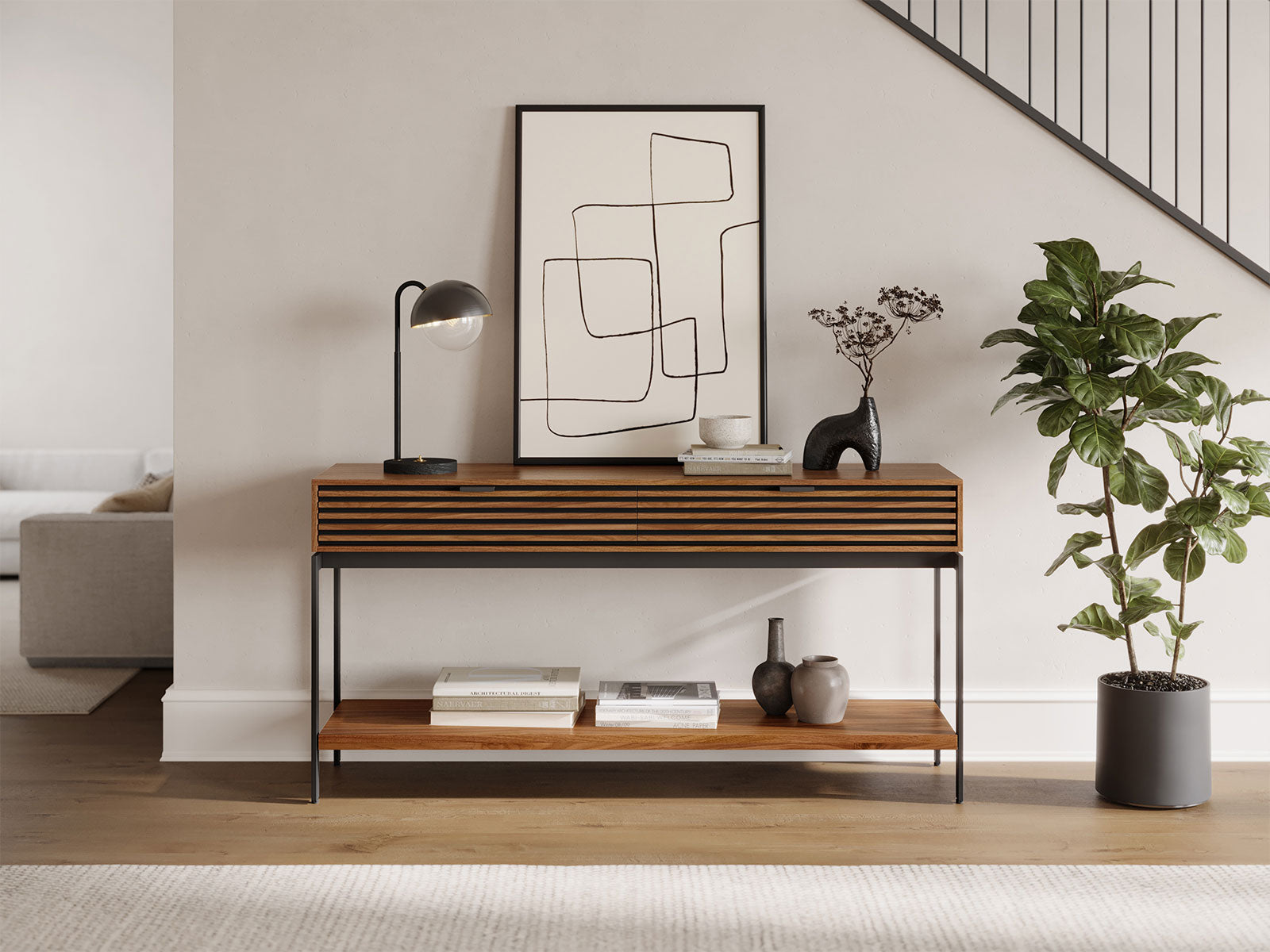 BDI Console Table Natural Walnut (WL) Cora 1173 Console Table | BDI Furniture