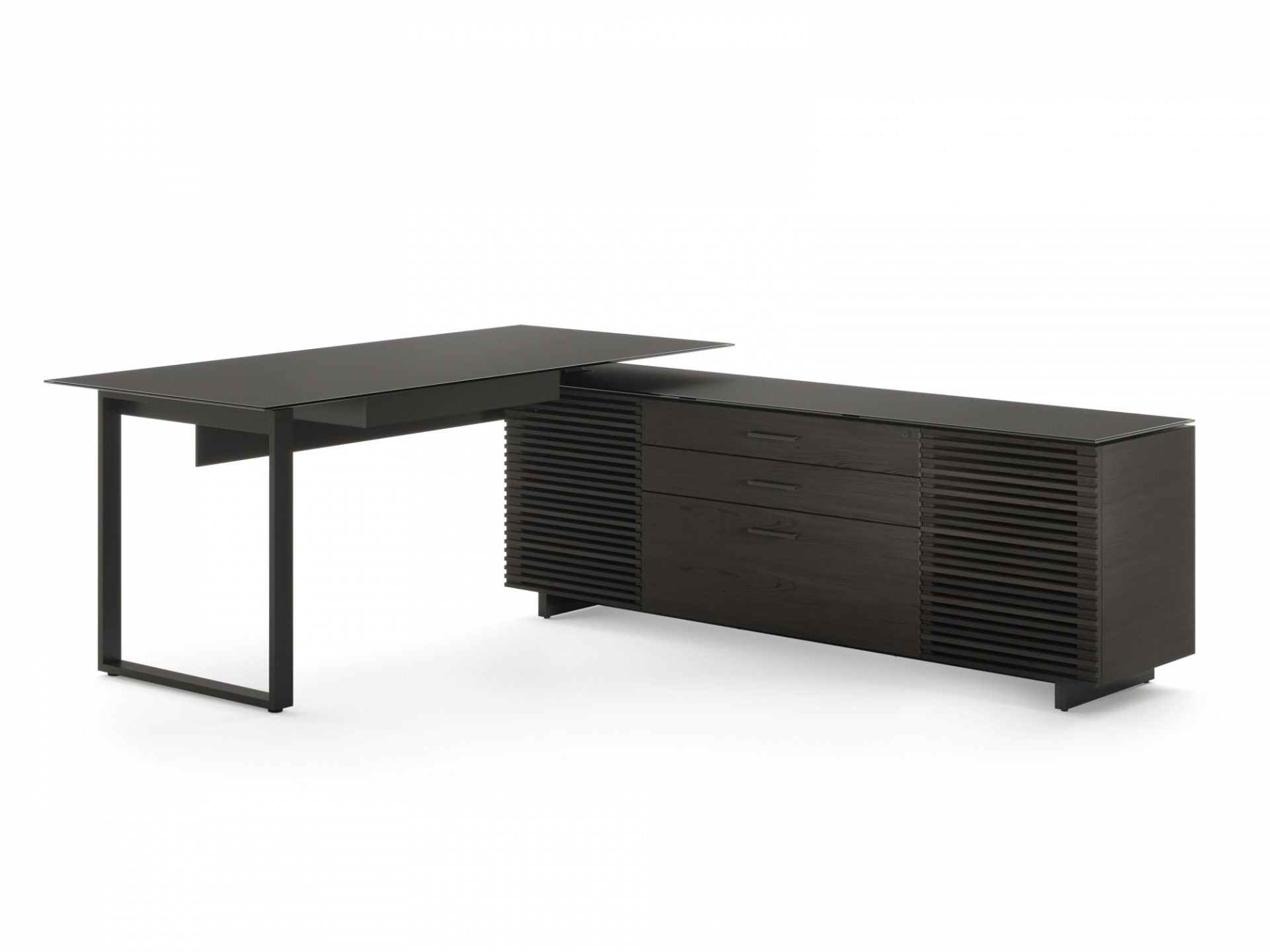 BDI Desk Charcoal Stained Ash (CRL) Corridor L-Desk 6531 | BDI