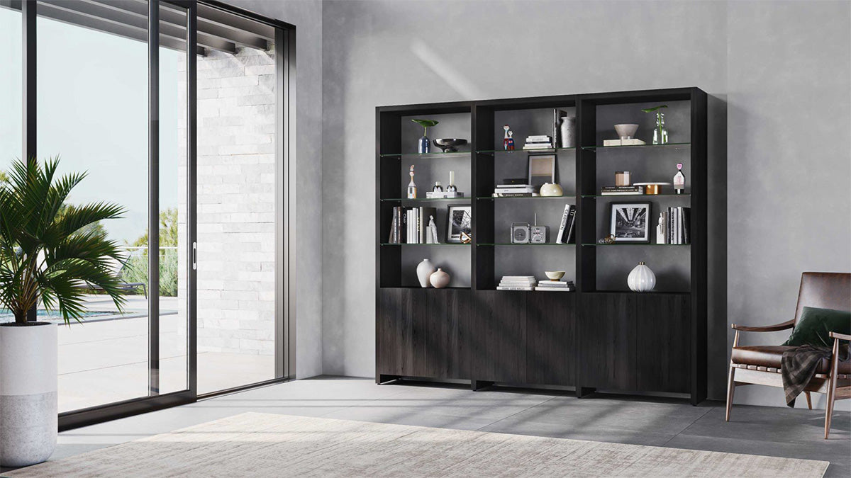 BDI Display & Storage Charcoal Stained Ash (CRL) Linea 580222 Shelf System | BDI Furniture
