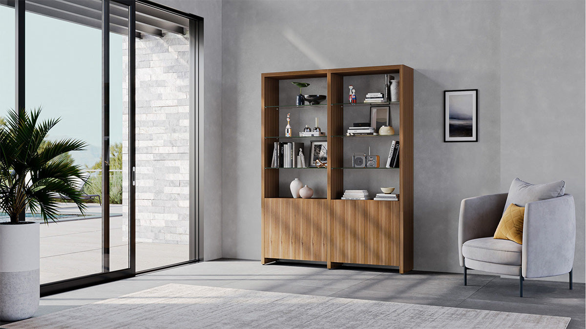 BDI Display & Storage Natural Walnut (WL) Linea 580022 Shelf System | BDI Furniture