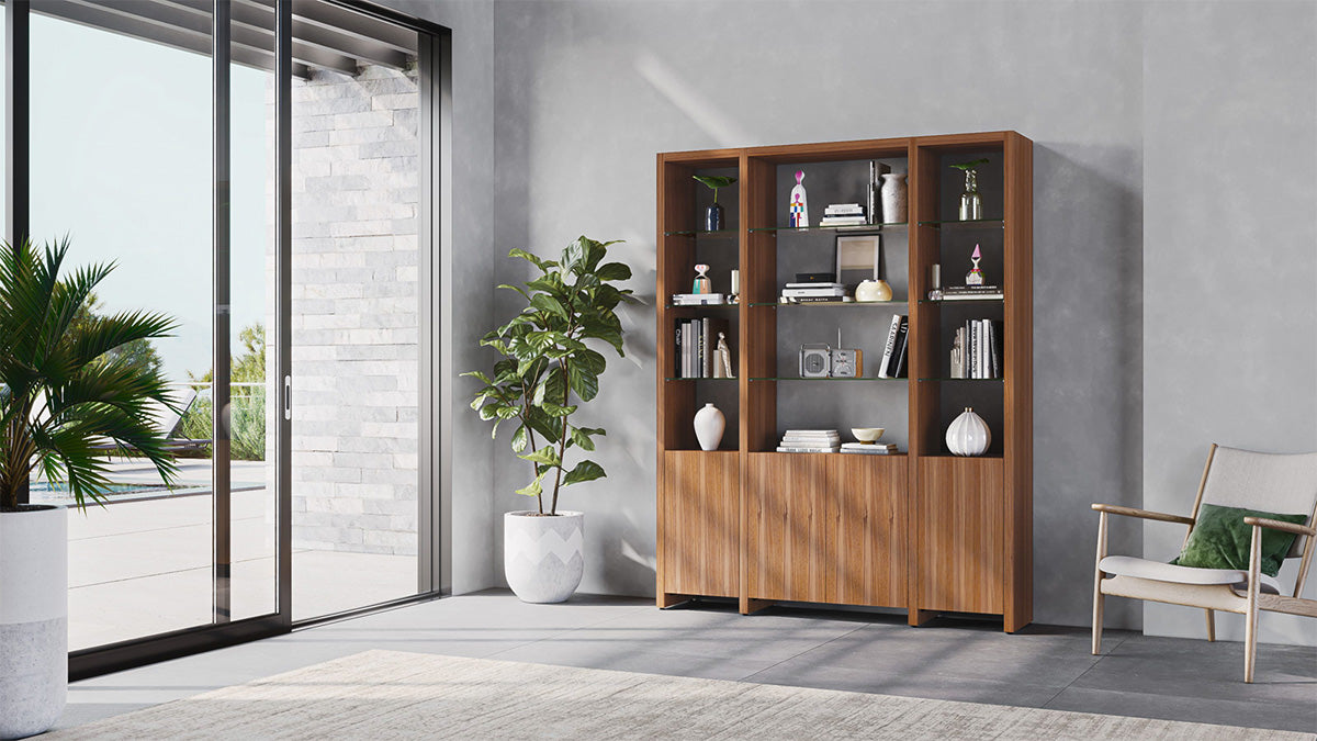 BDI Display & Storage Natural Walnut (WL) Linea 580121 Shelf System | BDI Furniture