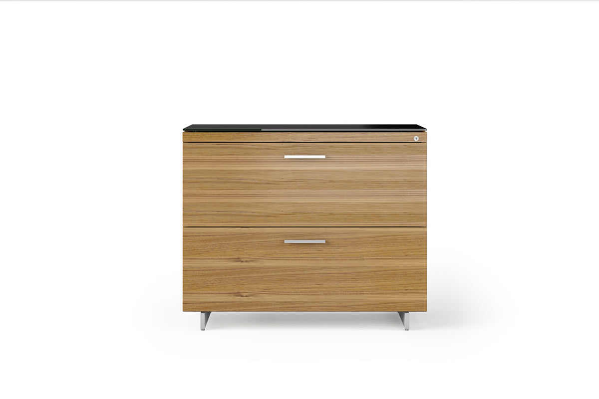 BDI Lateral File Cabinet Natural Walnut (WL) - Satin Nickel (S) Sequel 6116 Lateral Locking File Cabinet | BDI Furniture