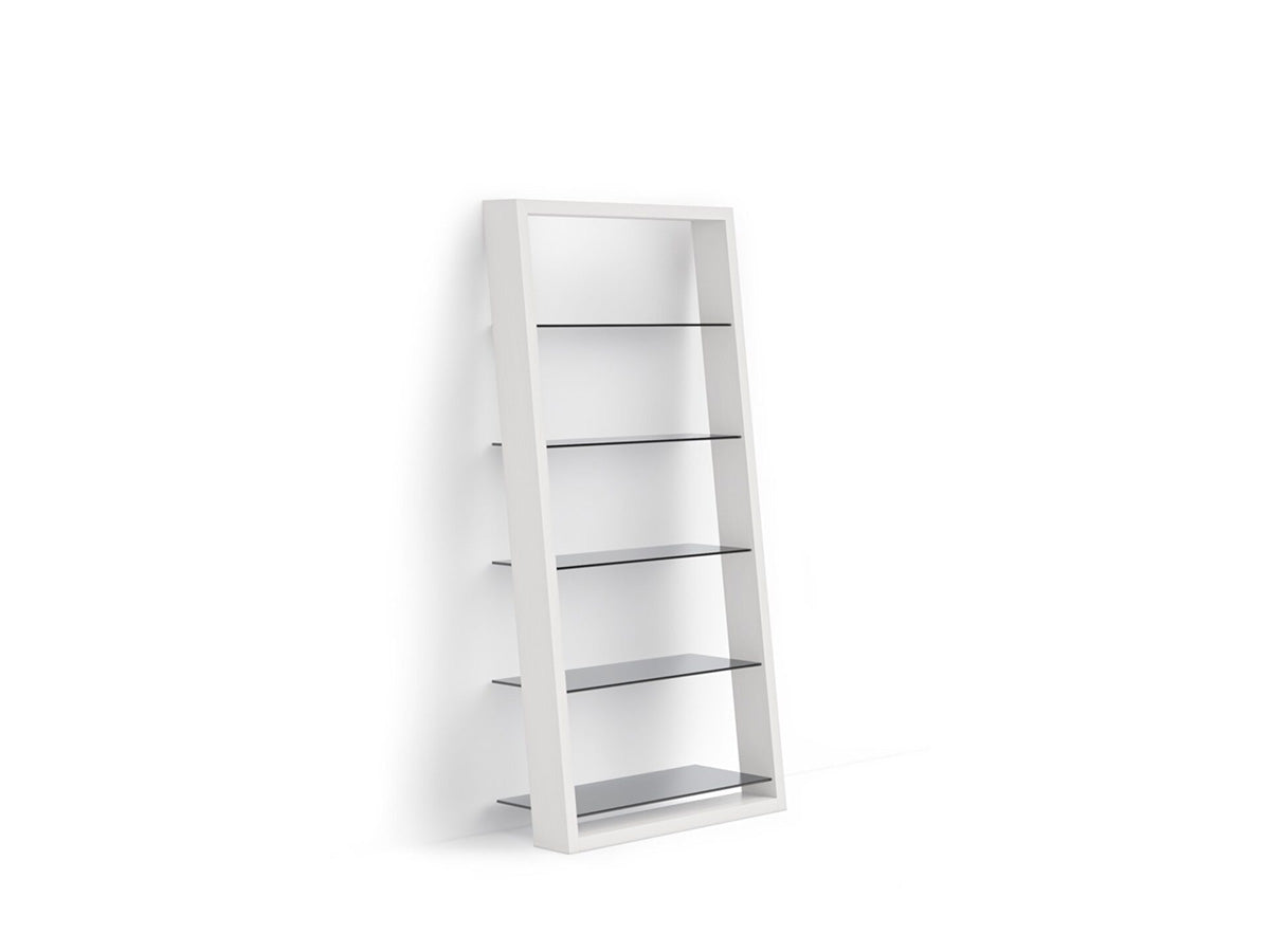 BDI Leaning Shelf Satin White (SW) Eileen 5166 Modern Leaning Glass Shelf | BDI Furniture