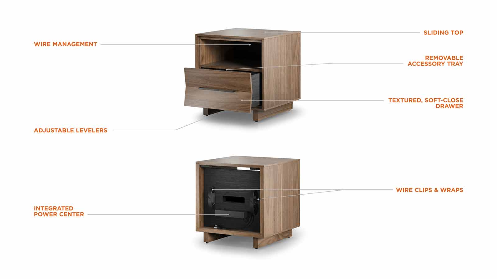 BDI Nightstands Kava Nightstand in Natural Walnut 20" - 9681