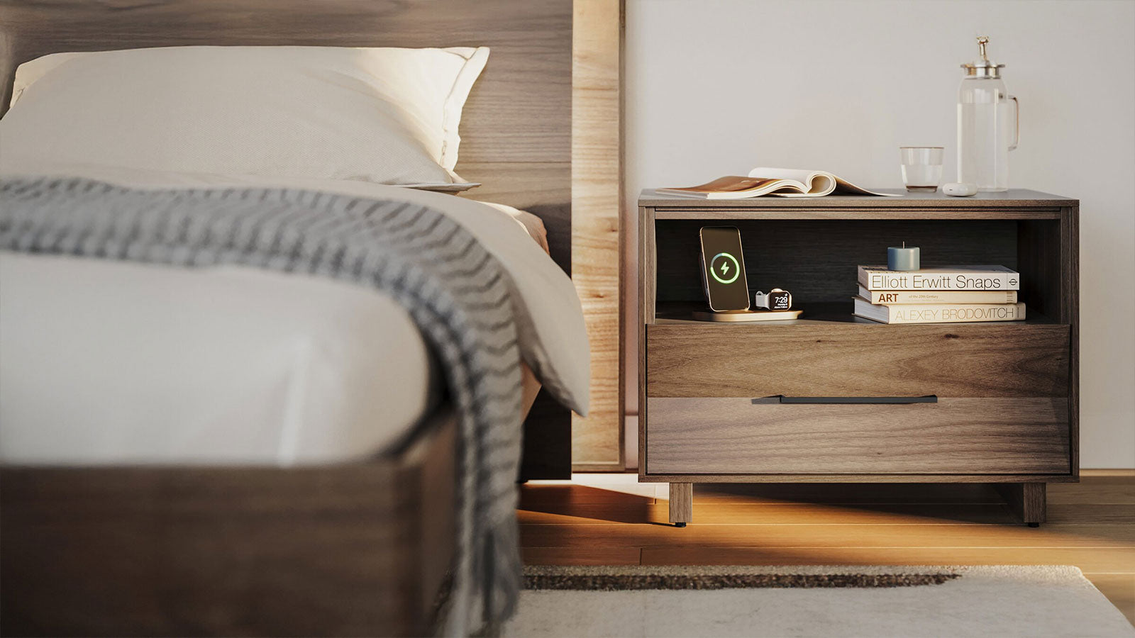 BDI Nightstands Kava Nightstand in Natural Walnut 28" - 9682