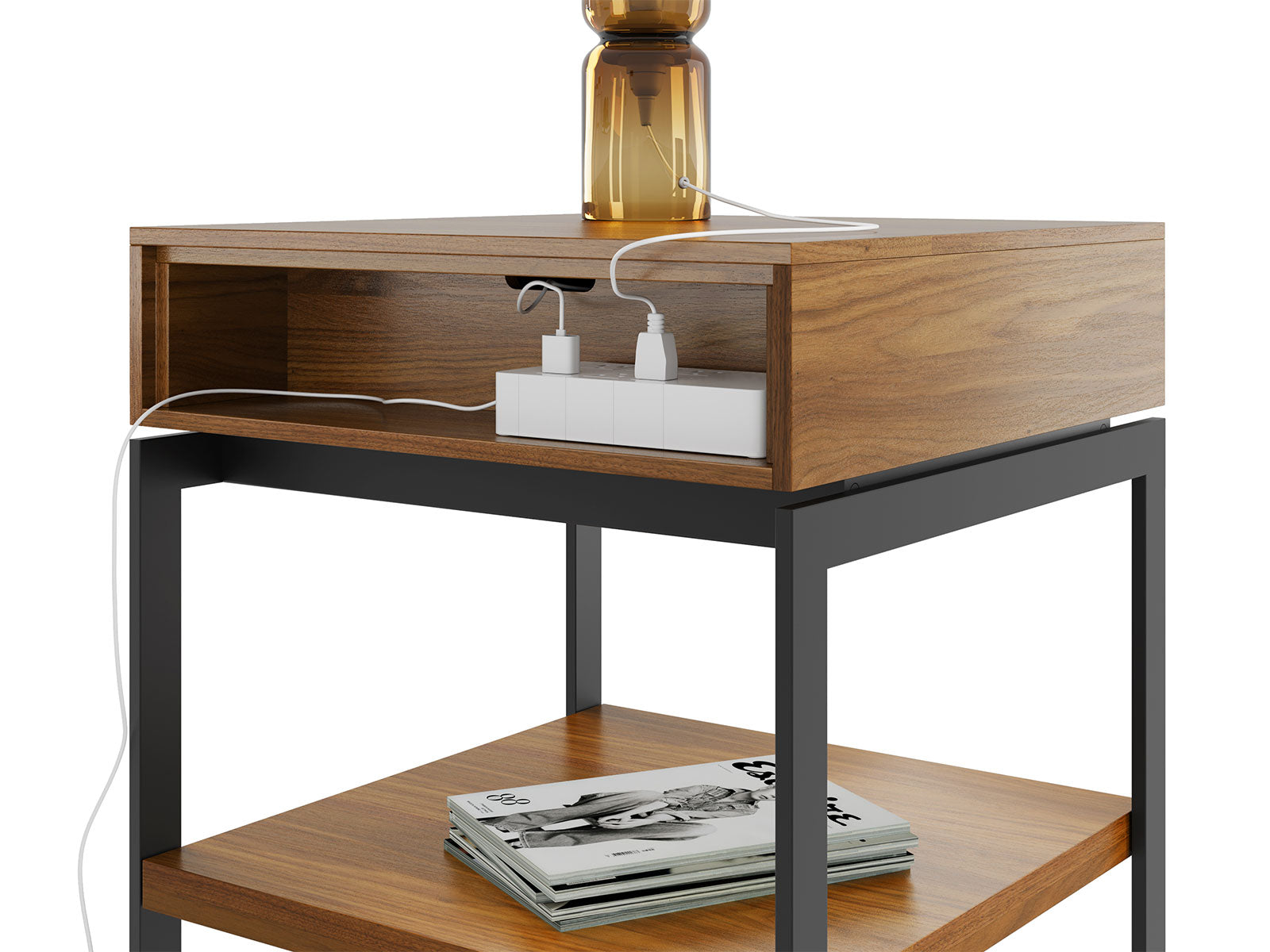 BDI Side Table Natural Walnut (WL) Cora 1176 Side Table | BDI Furniture