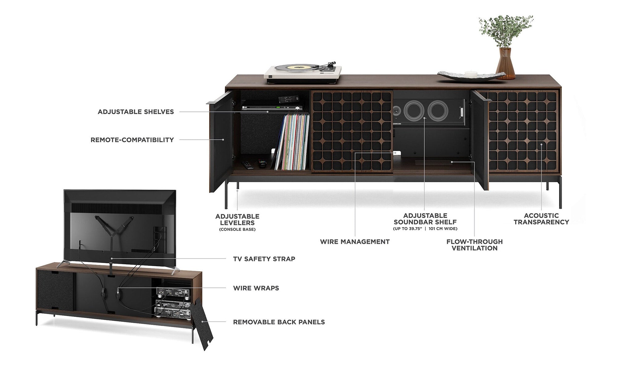 BDI TV Stand & Entertainment Centers Elements Constellation Media Console 8709 | BDI Furniture