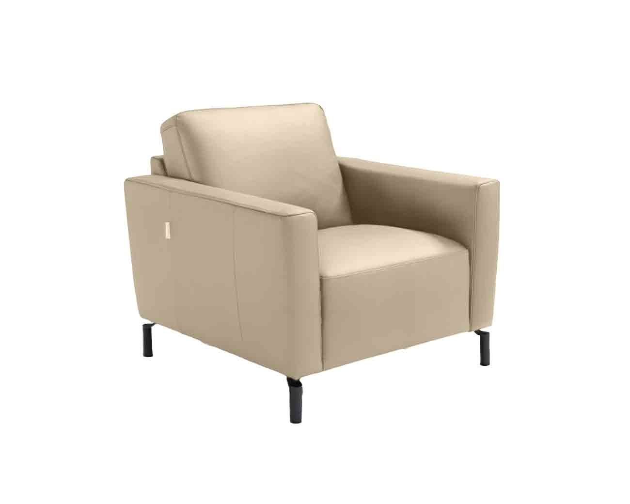 Caleb Leather Chair in Taupe | Max Divani