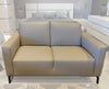 Caleb Leather Loveseat in Taupe | Max Divani