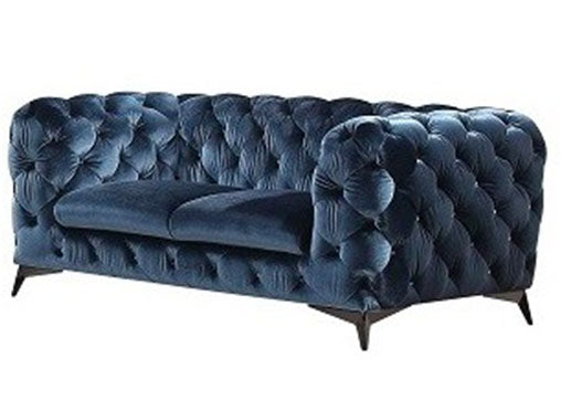 Glamour Blue Loveseat - Open Box