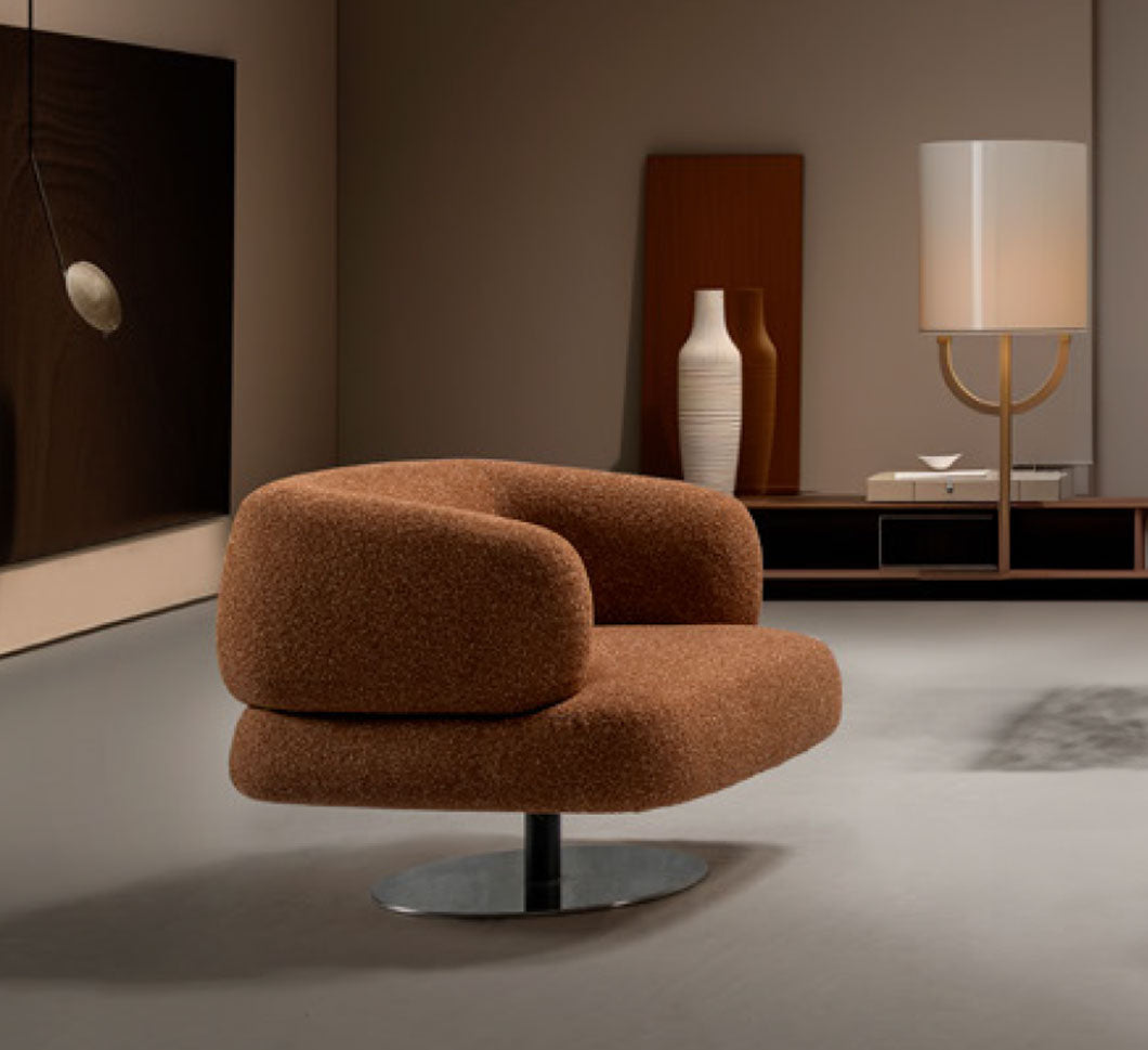 HF5011 Modern Fabric Armchair in Brown | J&M Furniture