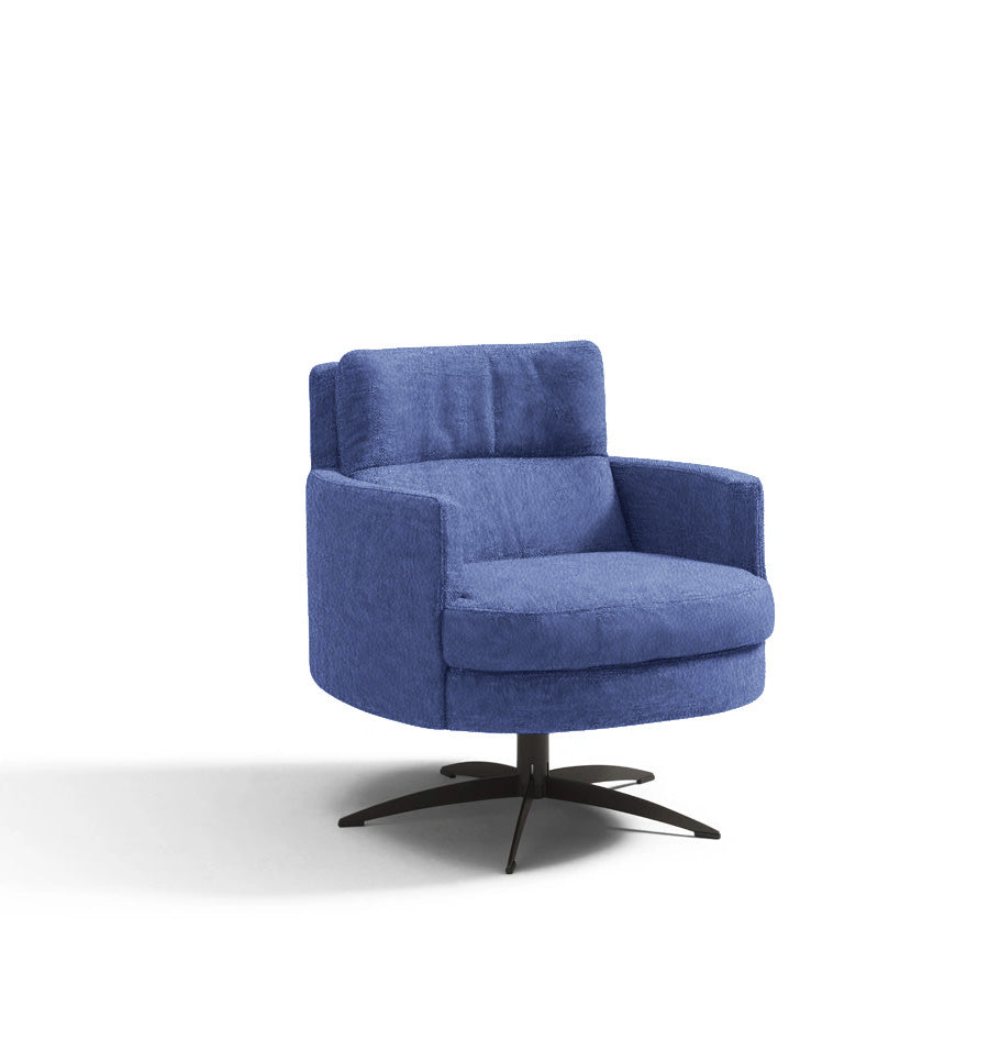 Thea I572 Lounge Fabric Armchair in Blue | Incanto