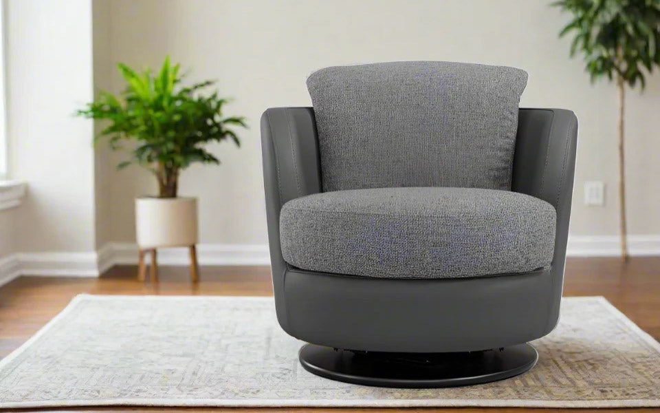 Incanto Italian Attitude Chair i743 Pienza Swivel/Rocking Armchair in Grey | Incanto