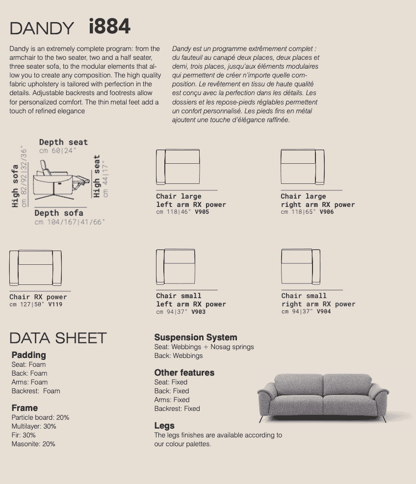 Incanto Italian Attitude Couches & Sofa Dandy i884 Reclining Sofa | Incanto