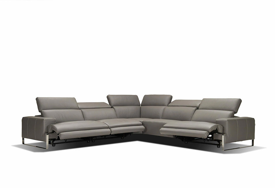 Incanto Italian Attitude Couches & Sofa i768 Reclining Sectional Sofa in Grey | Incanto