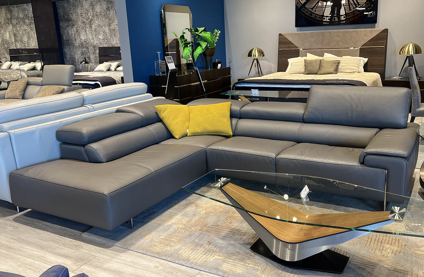 Incanto Italian Attitude Couches & Sofa i794 Sectional Sectional in Grey | Incanto