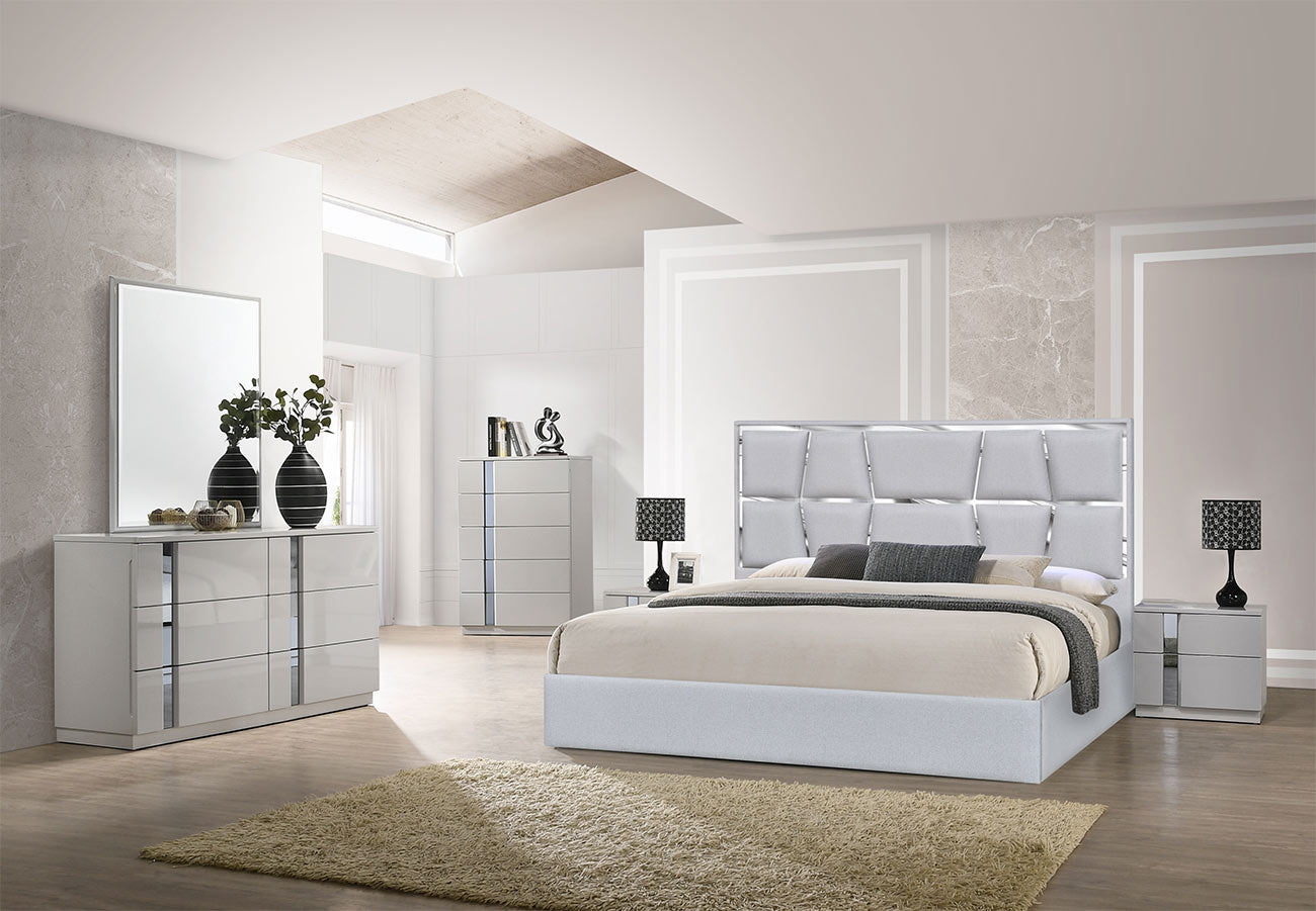 J and M Furniture Bed Degas Bed in Silver Grey