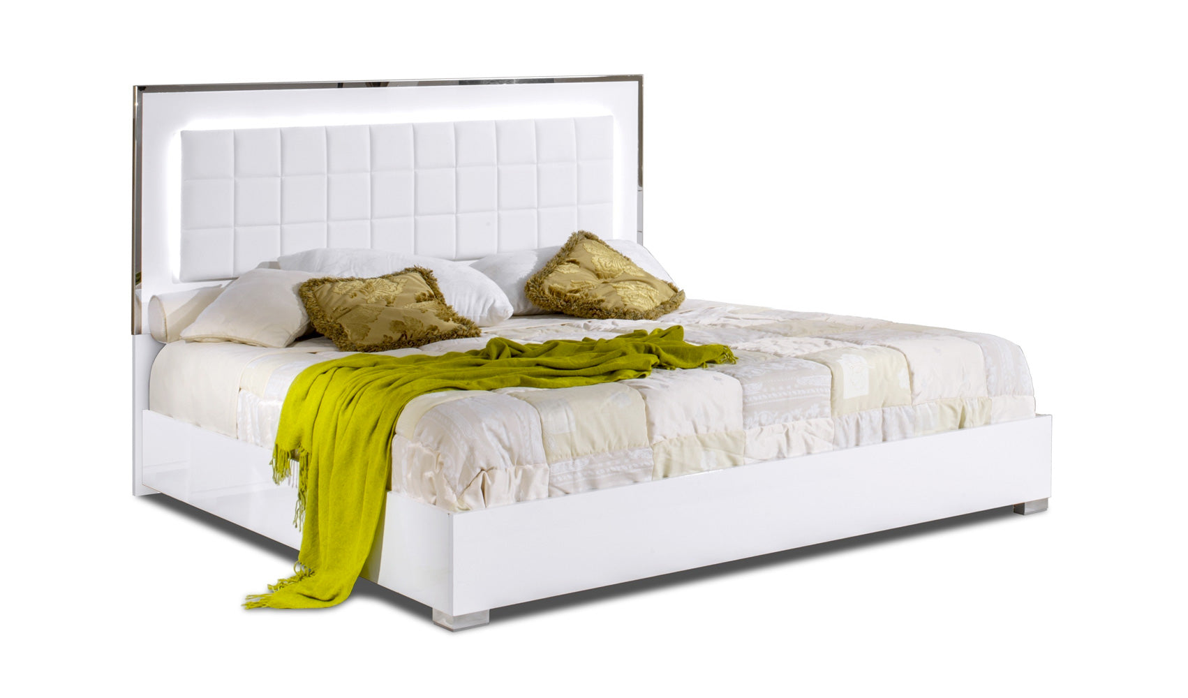 J and M Furniture Bedroom Sets Alice Queen Storage Bed in Gloss White | J&M Furniture