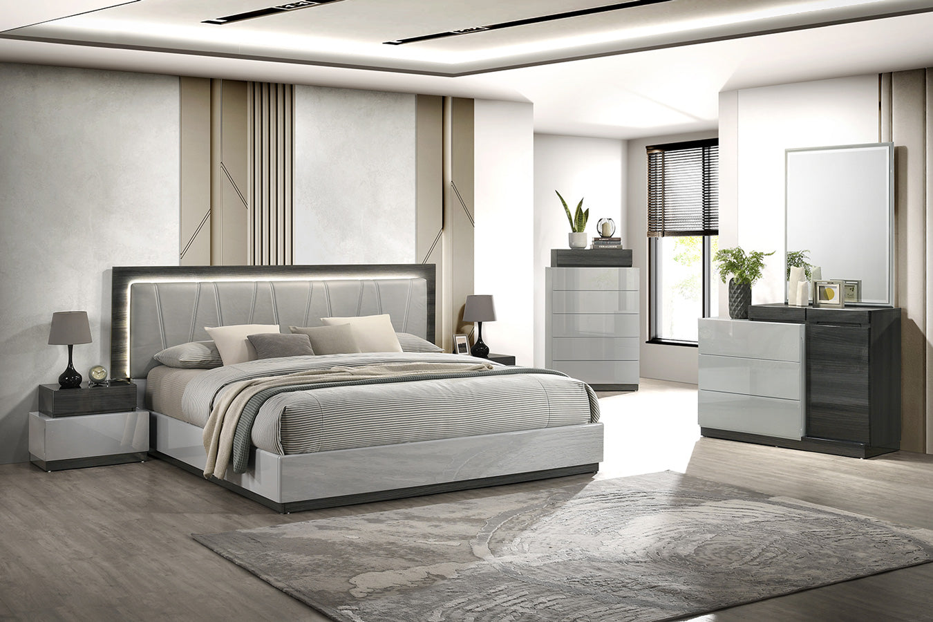 J and M Furniture Bedroom Sets Cube Modern Bed | J&M Furniture